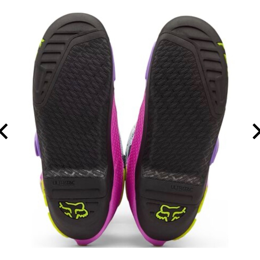 Fox Men's Motocross Boots in Pink, Purple, Neon Yellow, White - Picture 5 of 15